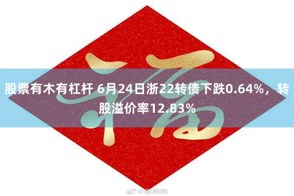 股票有木有杠杆 6月24日浙22转债下跌0.64%，转股溢价率12.83%