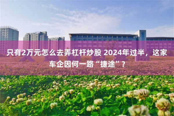 只有2万元怎么去弄杠杆炒股 2024年过半，这家车企因何一路“捷途”？